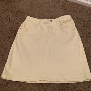 Zara Bright Yellow Jean Skirt